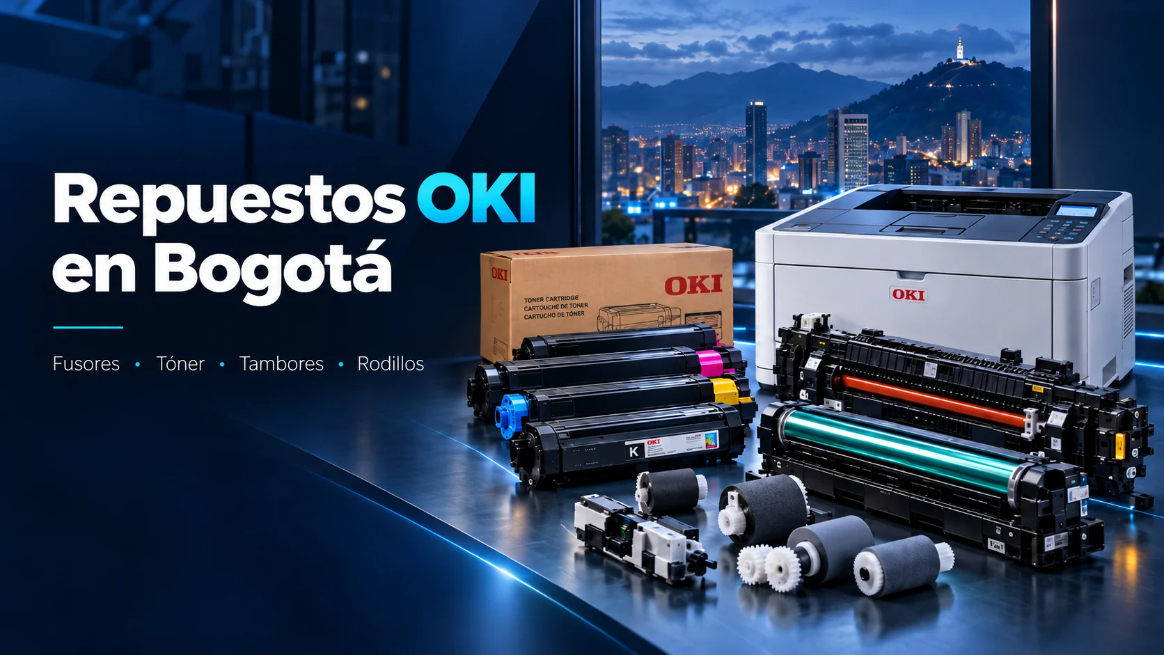Repuestos para impresoras OKI en Bogotá: fusores, tóner, unidades de imagen, tambores y rodillos